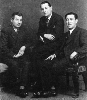 Знаменитые липканцы слева направо: Моше Альтман,Яков Штернберг,Шломо Бикл